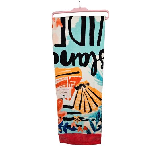 Betsey Johnson‎ NWT Beach Towel "Island Vibes" 100% Cotton 36 x 68 - Picture 1 of 6
